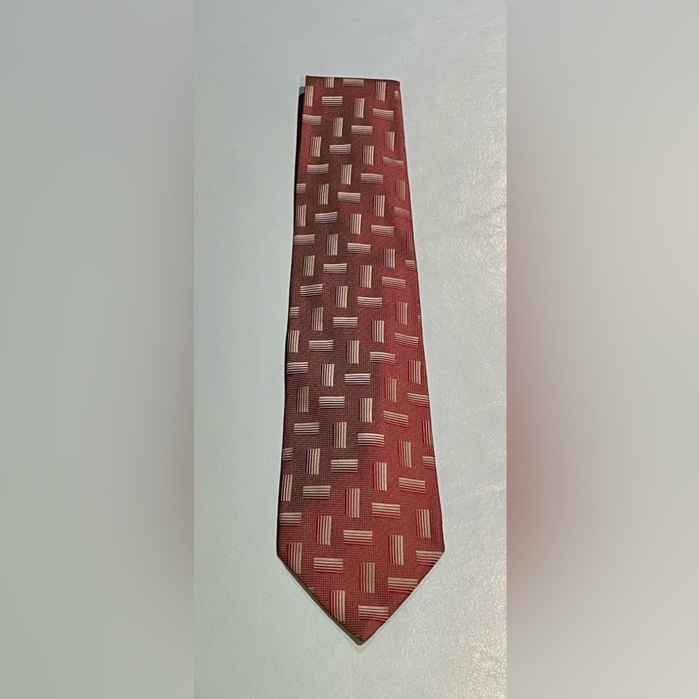 Matrix Maroon and Silver Patterned Tie
